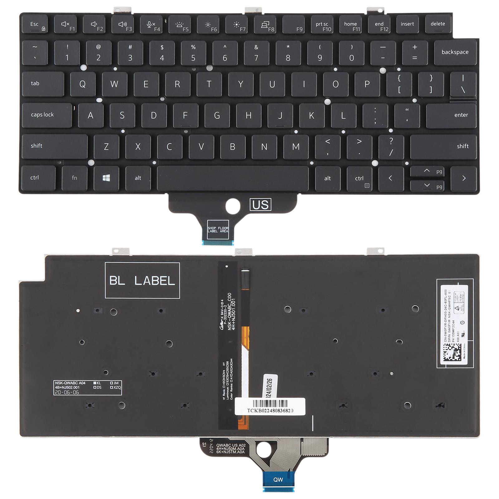 LAPTOP KEYPAD DELL LAT 5320 7320 LED BLACK