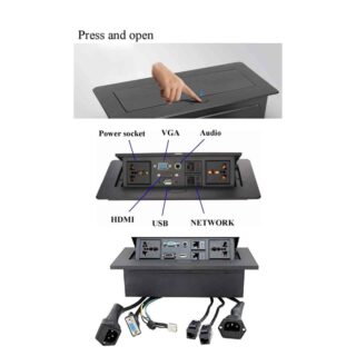 POP UP BOX WIT 10 MODULES SUPPORTED PORTS: HDMI, VGA, RJ45 (LAN), USB(2.0), 3.5MM AUDIO PORT, POWER SOCKET
