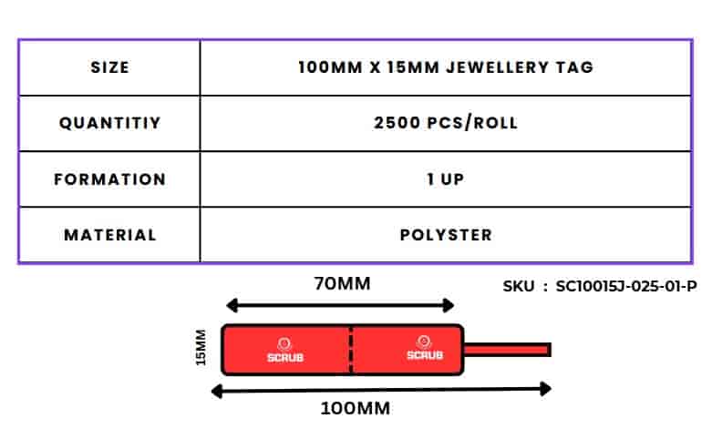 SCRUB BARCODE LABEL 100X15 1UP 2500PC POLYSTER - Image 3
