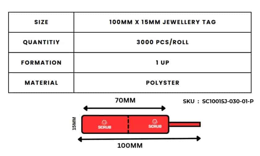 SCRUB BARCODE LABEL 100X15 1UP 3000PC POLYSTER - Image 3