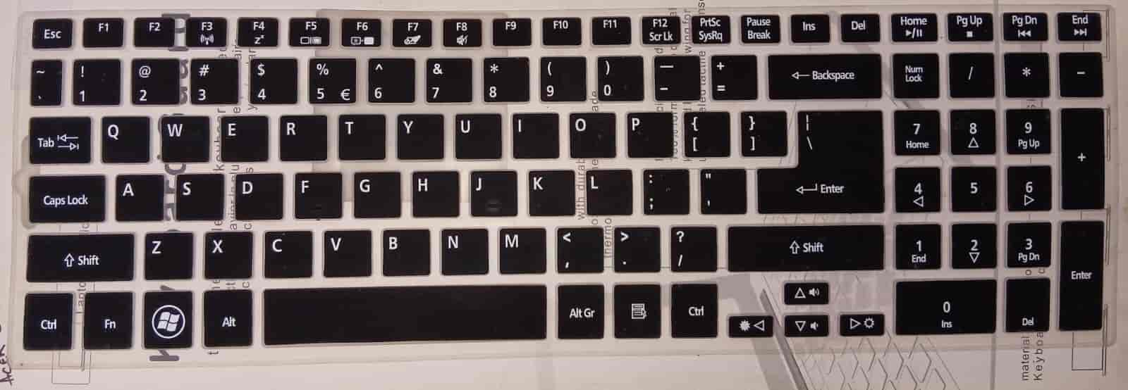 KEYBOARD COVER SKIN PROTECTOR FOR ACER 5755 5830T- BLACK